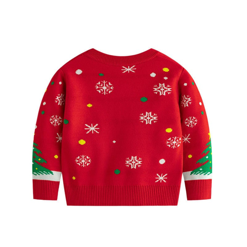 Wholesale Autumn/Winter Christmas Round Neck Knitted Baby Clothes